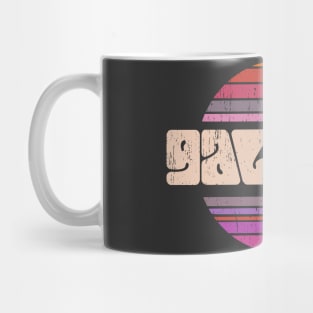 Galatic vintage retro distressed sunset 80s badge logo emblem stripes Mug